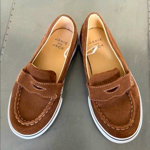 Janie and Jack - PENNY LOAFER SNEAKER - Toddler Size 11 - Brown Suede